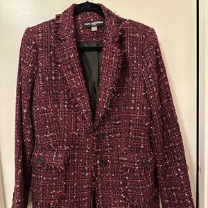 NWOT Karl Lagerfeld boucle blazer size 12